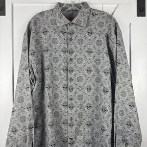 Lansky Bros Skull Button Down Shirt L